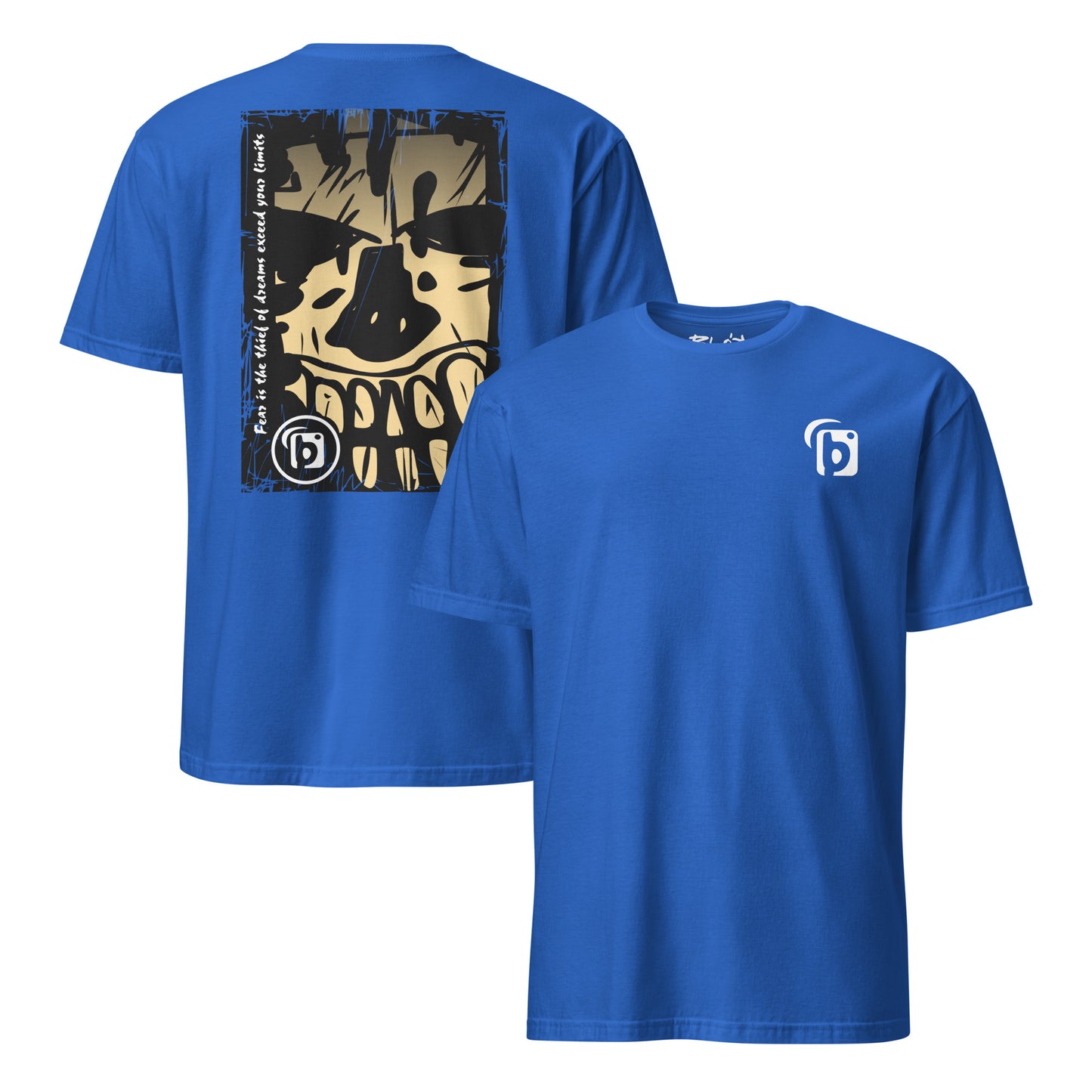 BLOK Tiki Skull - Sand & White Front & Back Print Women's Relaxed Fit Graphic T-Shirt