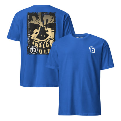 BLOK Tiki Skull - Sand & White Front & Back Print Women's Relaxed Fit Graphic T-Shirt