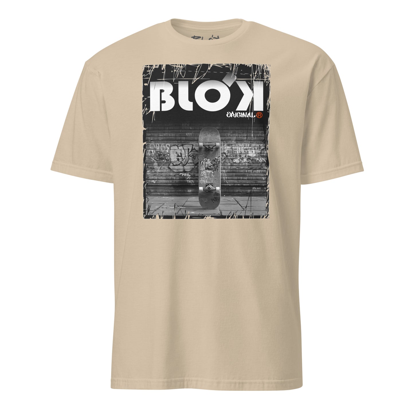 BLOK Skateboard - White Front Print Women's Relaxed Fit Graphic T-Shirt