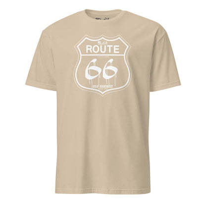 Route 66 - Front Print in White - Men's Classic Fit