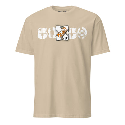 50/50 - in White & Orange Print - Men's Classic Fit