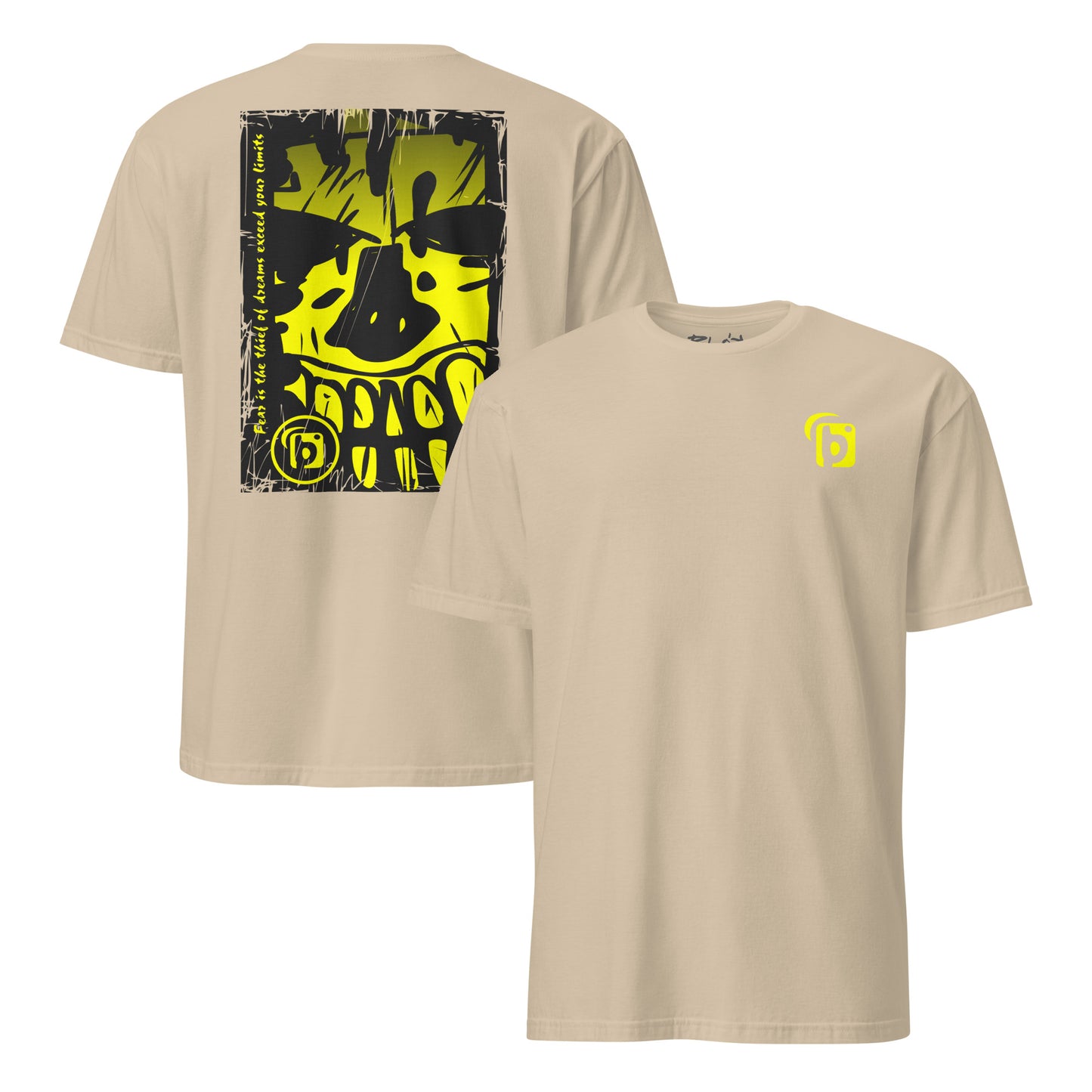 BLOK Tiki Skull - Yellow Front & Back Print Women's Relaxed Fit Graphic T-Shirt