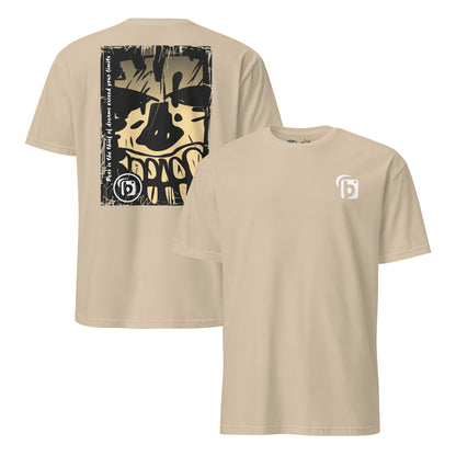BLOK Tiki Skull - Sand & White Front & Back Print Women's Relaxed Fit Graphic T-Shirt