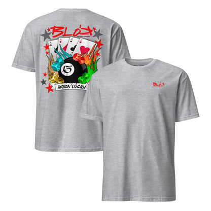 Born Lucky - Back & Front Print - with Red Logo