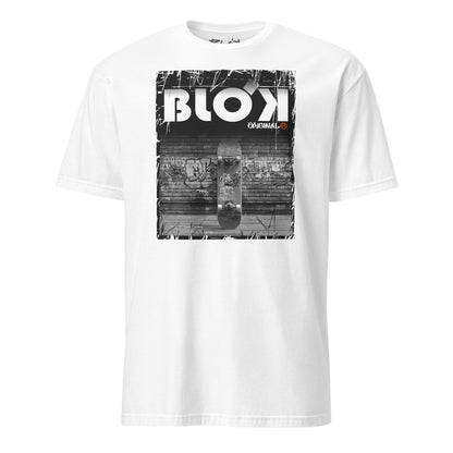 BLOK Skateboard - White Front Print Women's Relaxed Fit Graphic T-Shirt