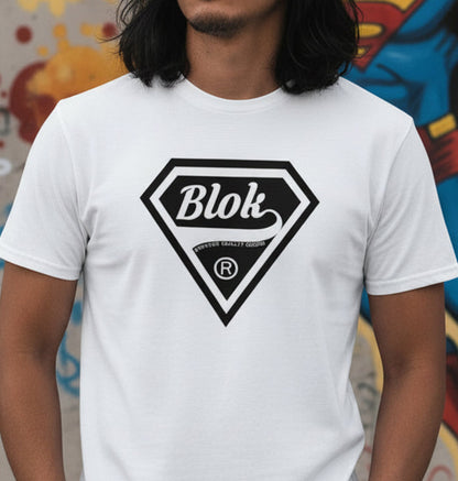 Blok Shield - in Black & White Print - Men's Classic Fit Graphic T-Shirt
