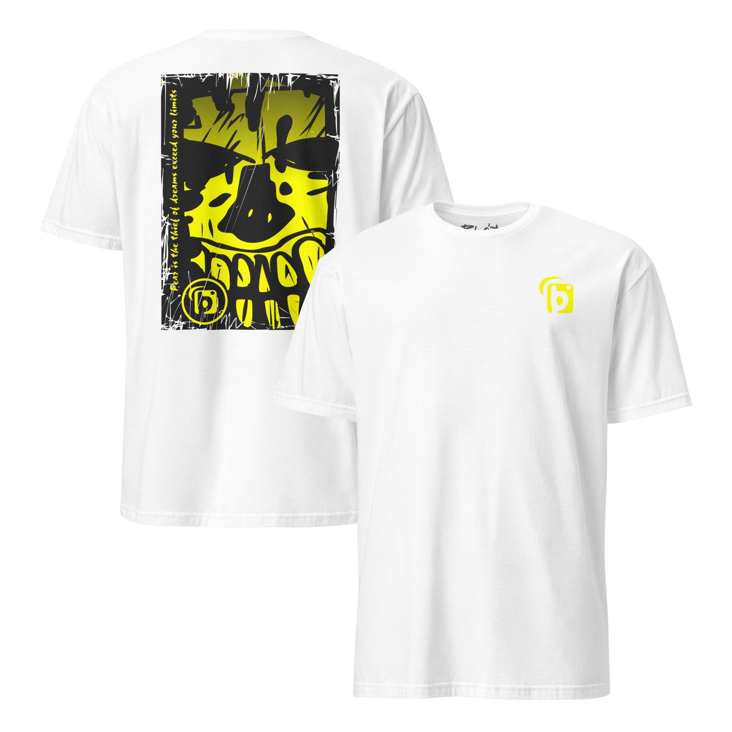 BLOK Tiki Skull - Yellow Front & Back Print Women's Relaxed Fit Graphic T-Shirt