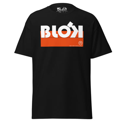 Blok stripe white - Front Print - in Orange - Men's Loose Fit