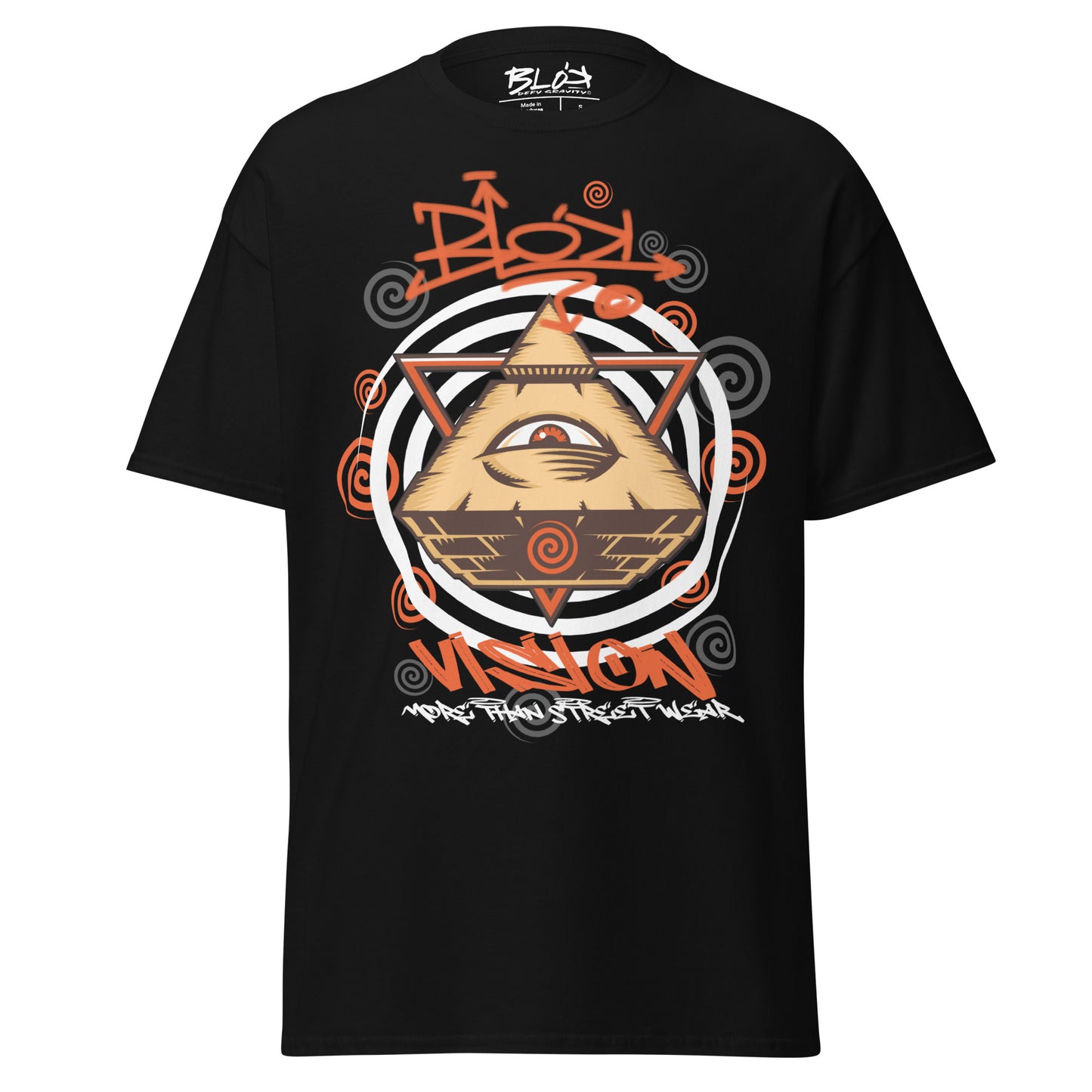 Pyramid Vision - Front Print in Orange - Men's Loose Fit