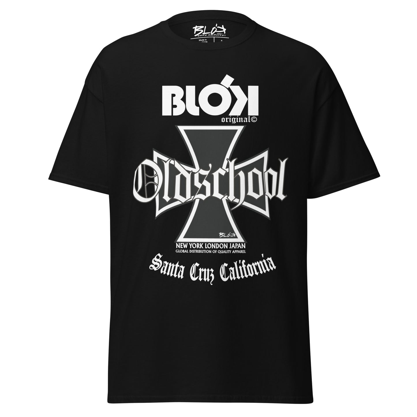 Old School Iron Cross - Front Print in White - Men's Loose Fit