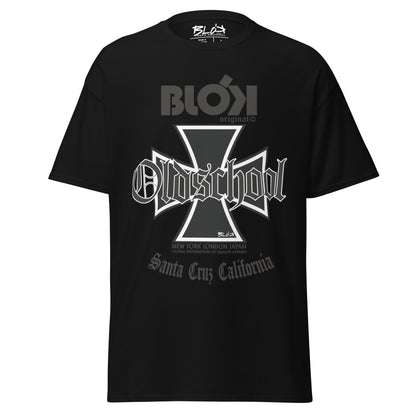 Old School Iron Cross - Front Print in Black - Men's Loose Fit