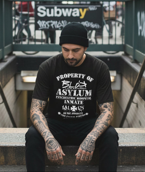 Asylum Inmate - Front Print - in White - Men's Loose Fit