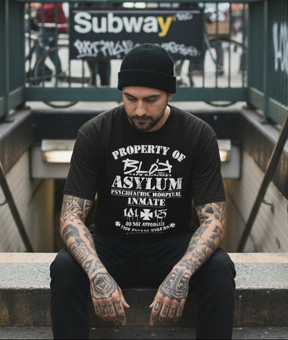 Asylum Inmate - Front Print - in White - Men's Loose Fit