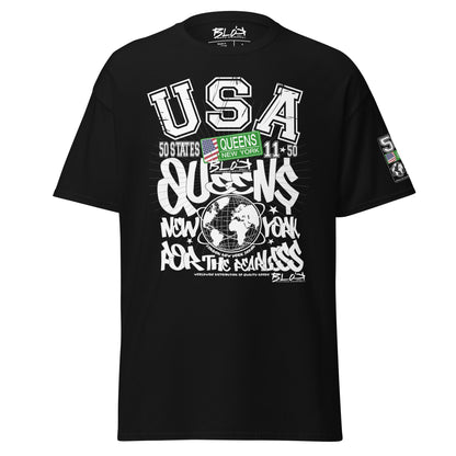 Queens - 50 States - Front & Arm Print - Men's Loose Fit