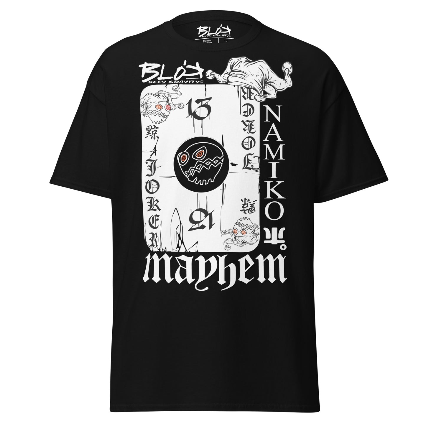 Poker Face - Front Print - in White - Men's Loose Fit Graphic T-Shirt