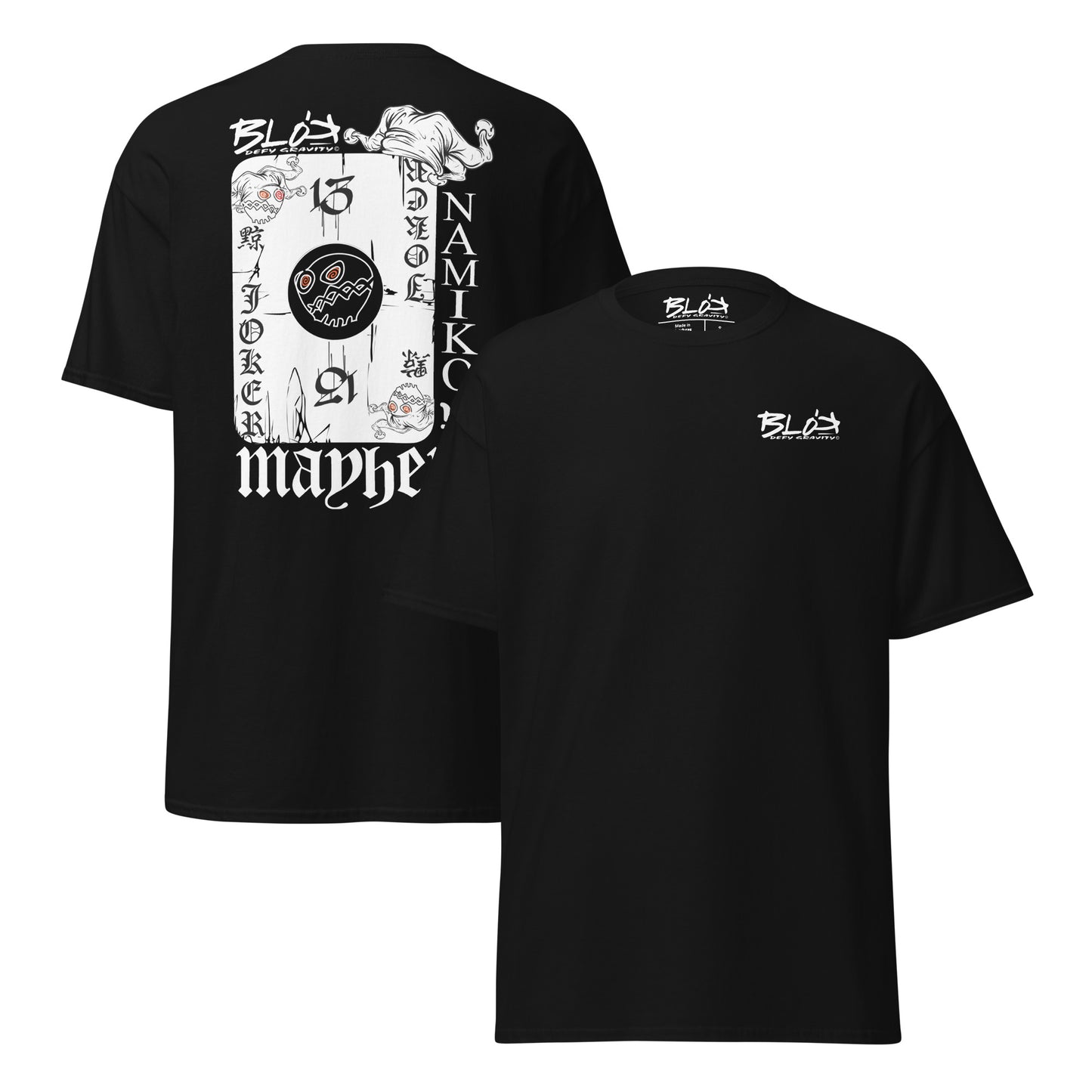 Poker Face - Front & Back Print - in White - Men's Loose Fit