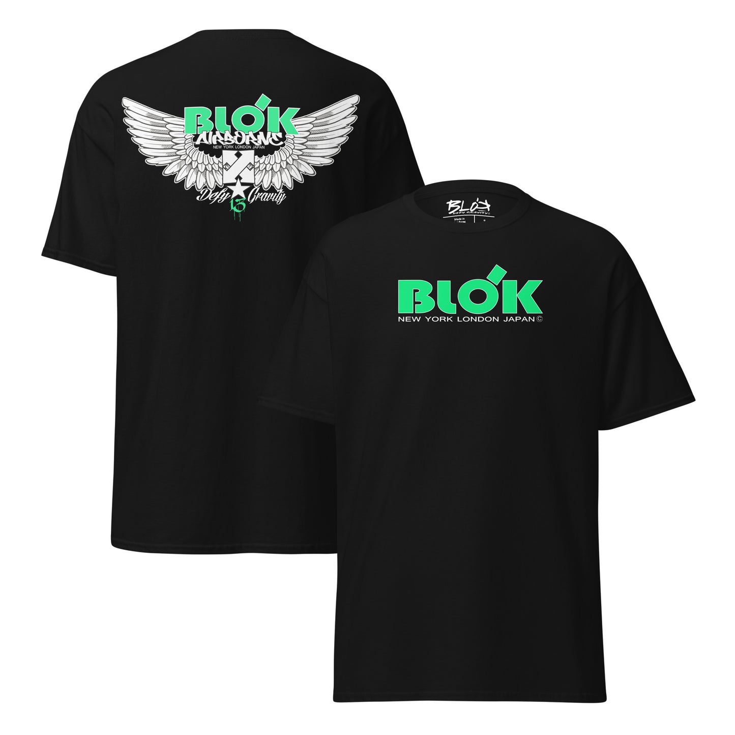 Airborne Wings - Front & Back Print in Green - Men's Loose Fit