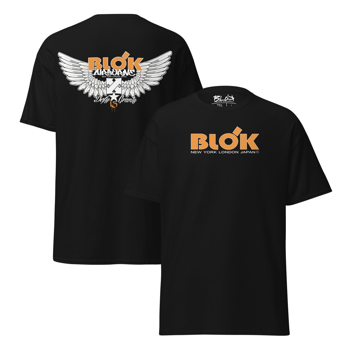Airborne Wings - Front & Back Print in Orange - Men's Loose Fit
