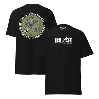 Gas Mask - Front & Back Print - in White & Green - Men's Loose Fit Graphic T-Shirt