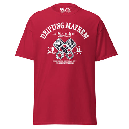 Drifting Mayhem - Front Print in White - Men's Loose Fit
