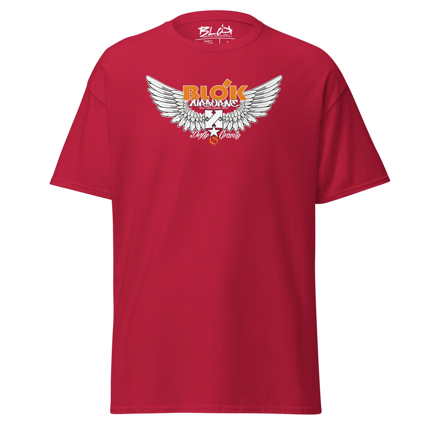 Airborne Wings - Front Print in Orange - Men's Loose Fit