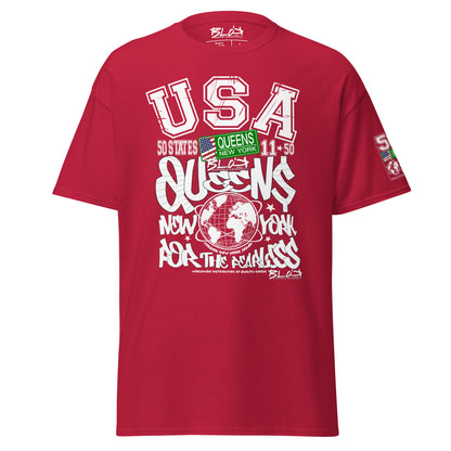 Queens - 50 States - Front & Arm Print - Men's Loose Fit