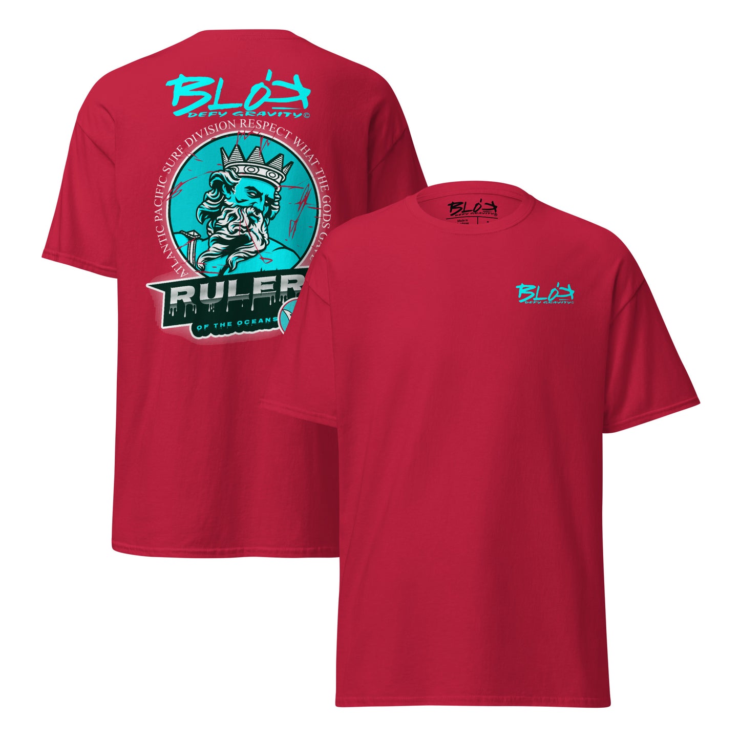Ruler of the Oceans - Back and Print - in Turquoise - Men's Loose Fit