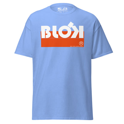 Blok stripe white - Front Print - in Orange - Men's Loose Fit