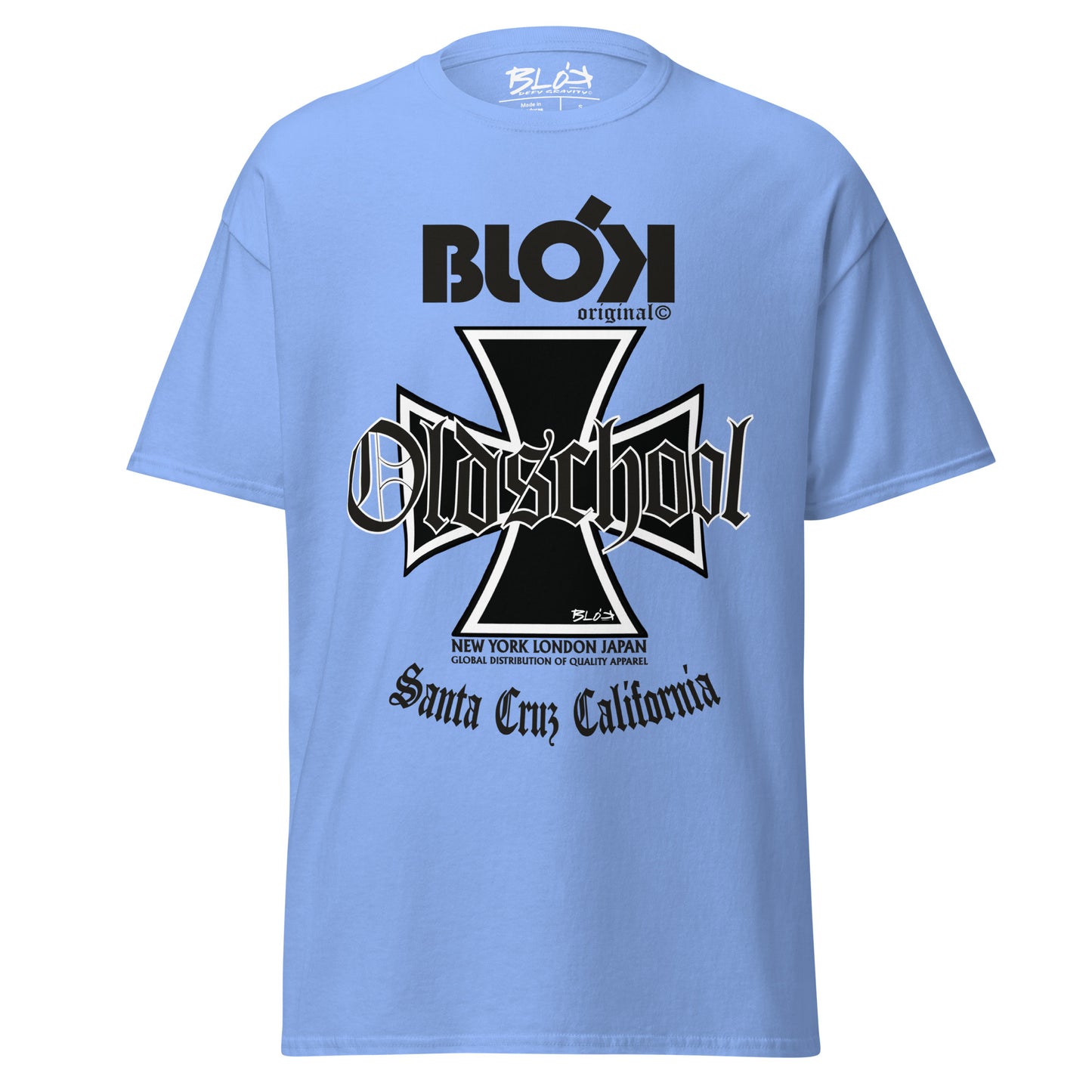 Old School Iron Cross - Front Print in Black - Men's Loose Fit