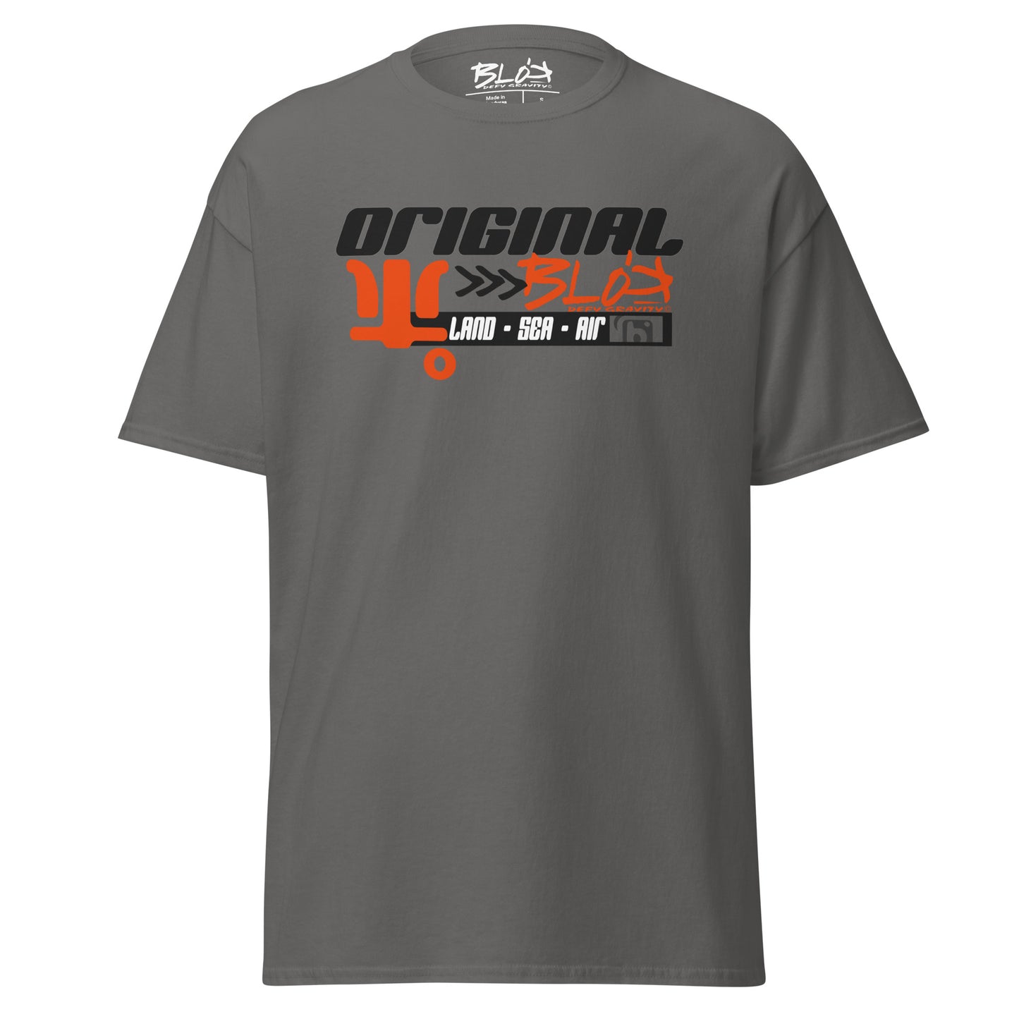 Land Sea Air - Front & Back Print with Orange & Black Logo - Men's Loose Fit