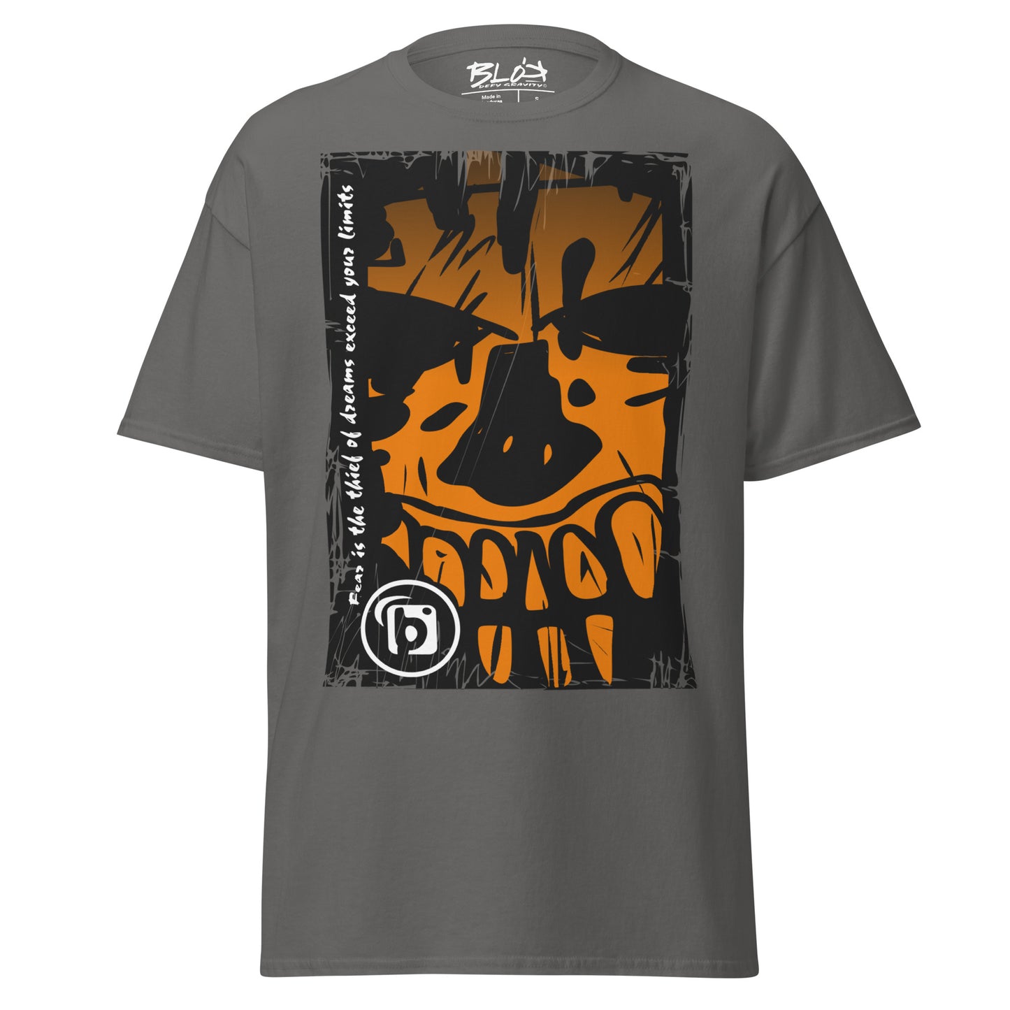 Tiki Skull - Front Print - in Orange - Men's Loose Fit