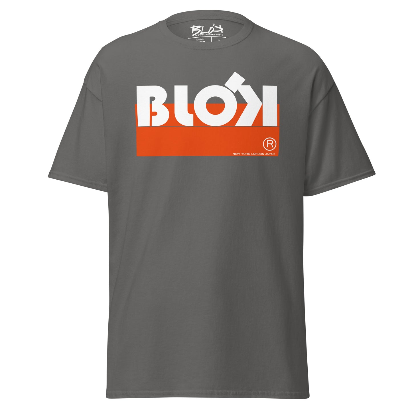 Blok stripe white - Front Print - in Orange - Men's Loose Fit