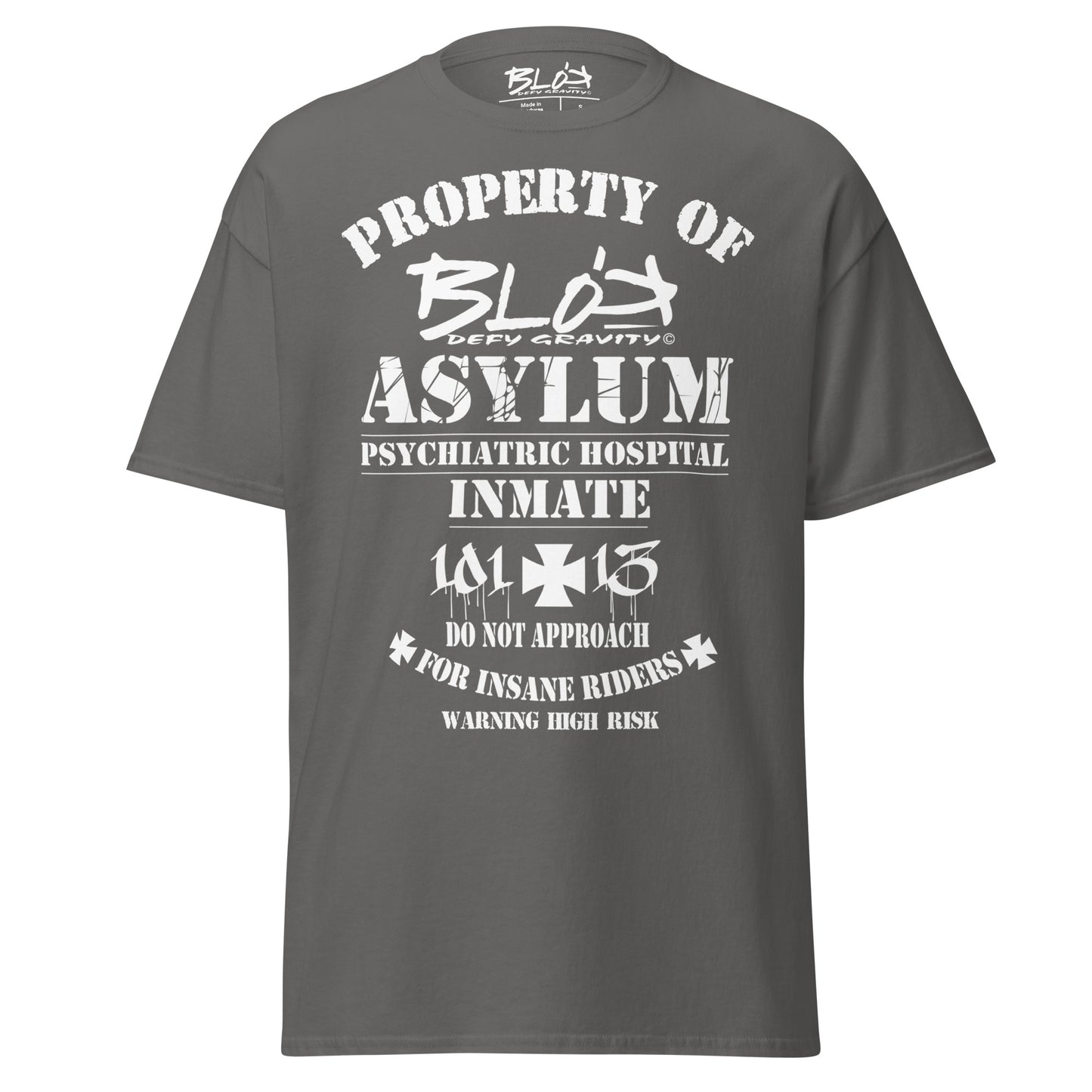 Asylum Inmate - Front Print - in White - Men's Loose Fit