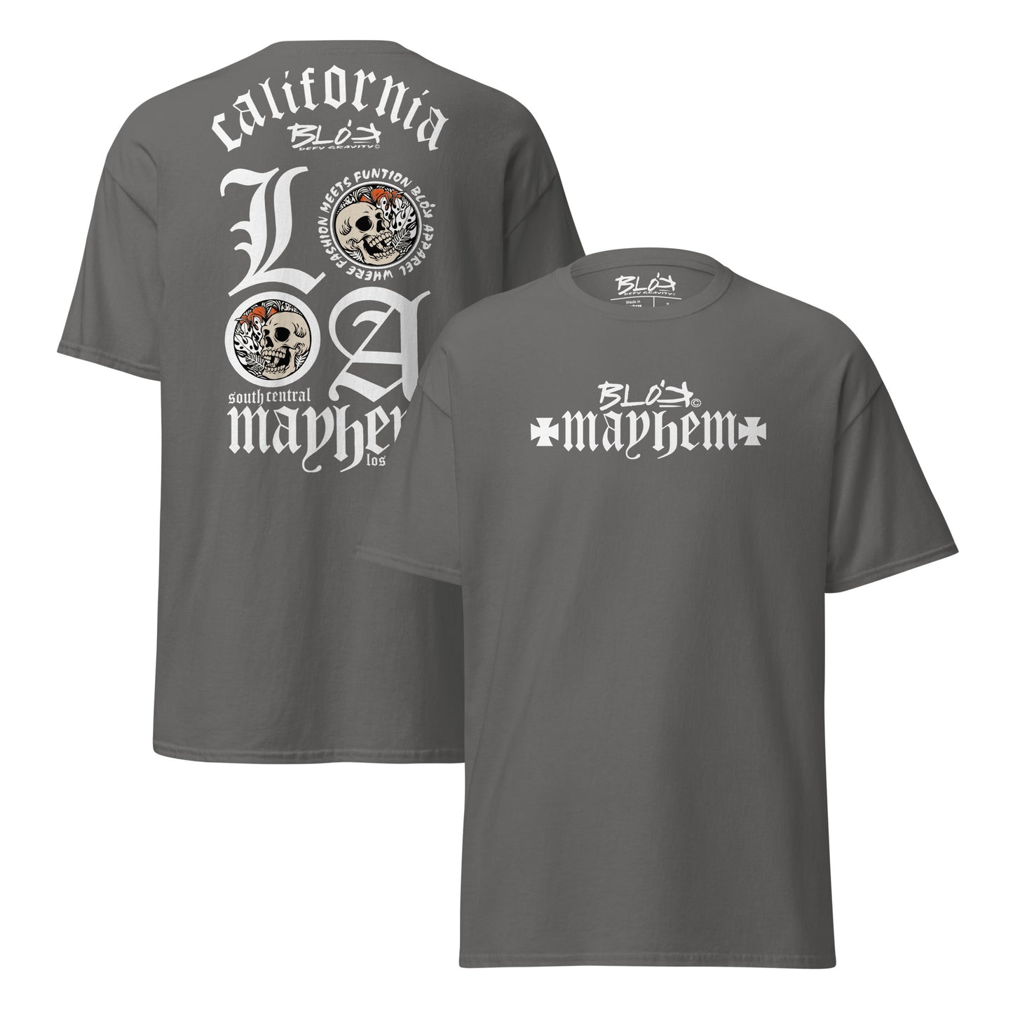 L.A Mayhem - Front & Back Print - in White - Men's Loose Fit