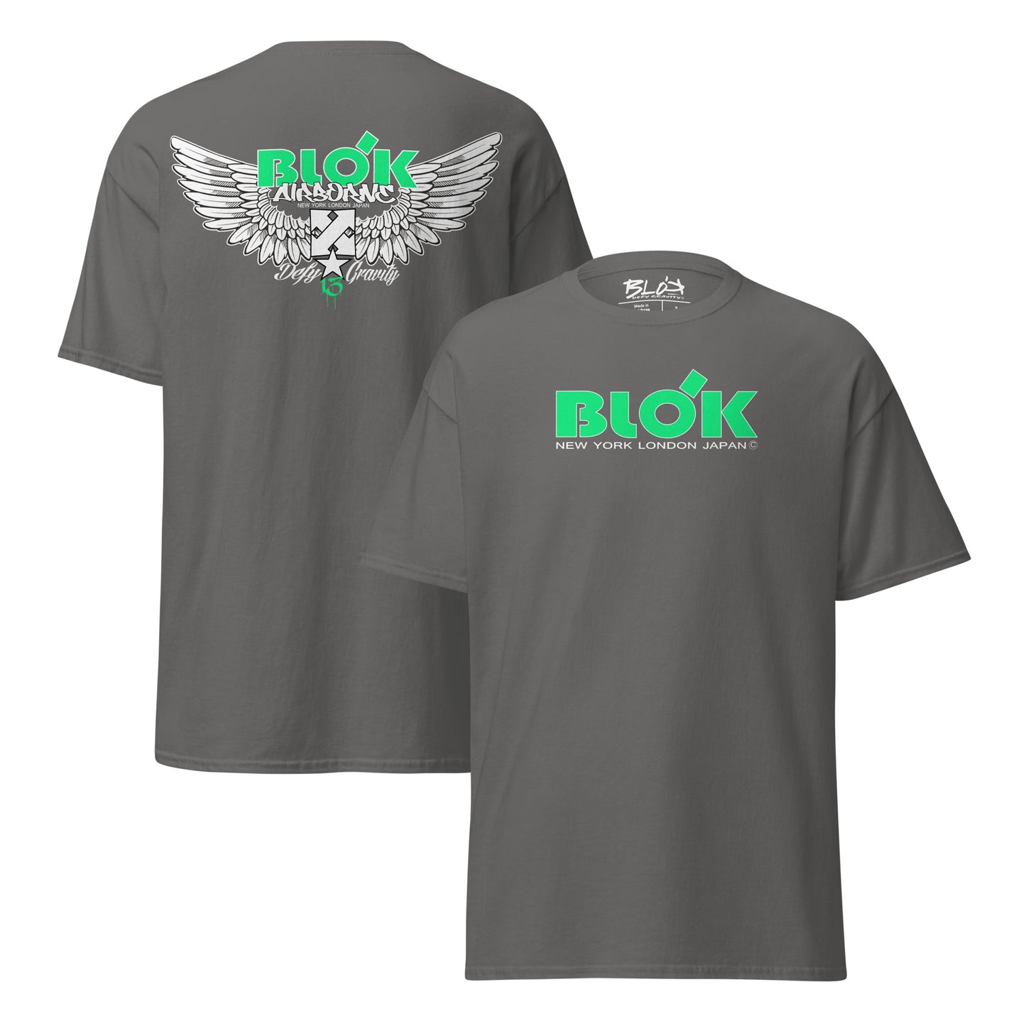 Airborne Wings - Front & Back Print in Green - Men's Loose Fit
