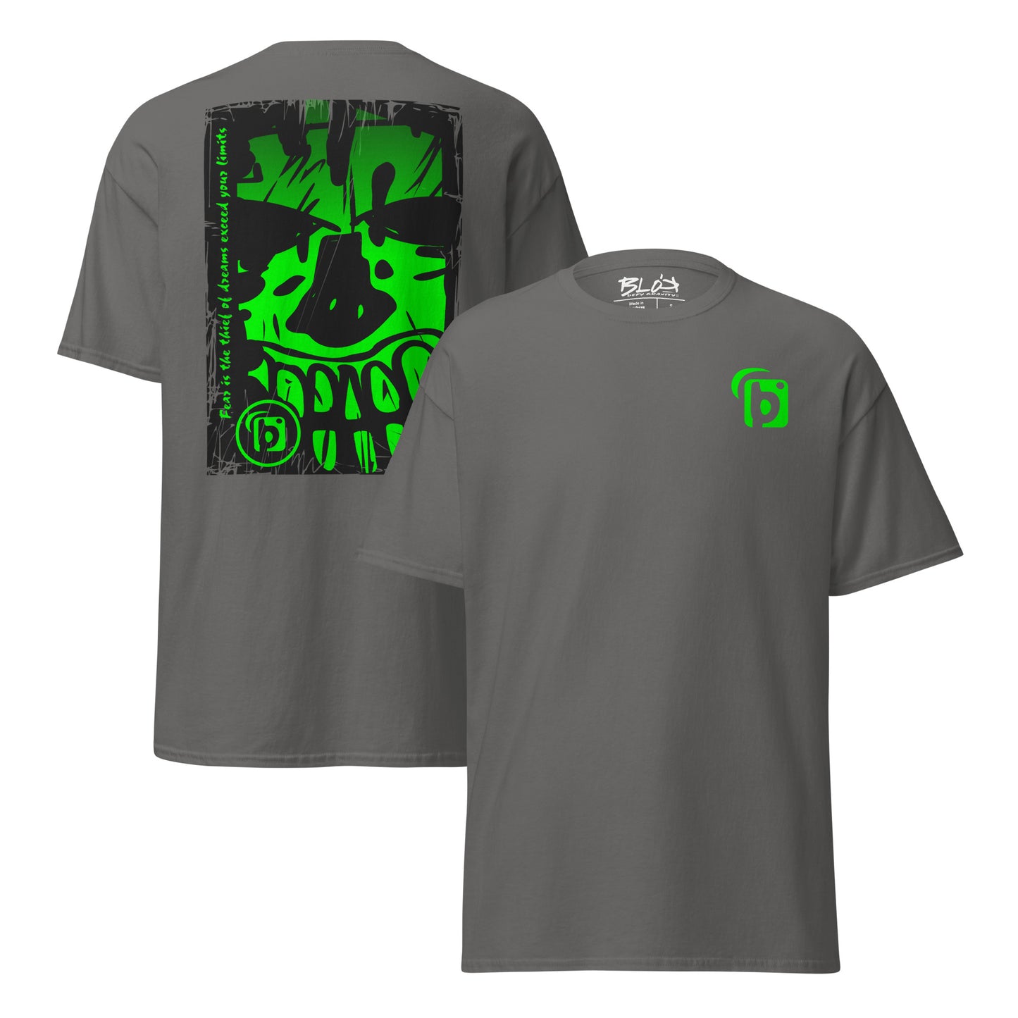 Tiki Skull - Front & Back Print - in Green - Men's Loose Fit