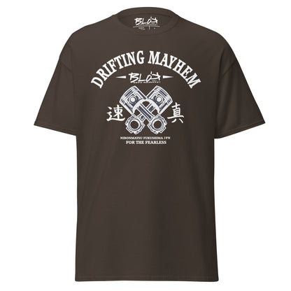 Drifting Mayhem - Front Print in White - Men's Loose Fit