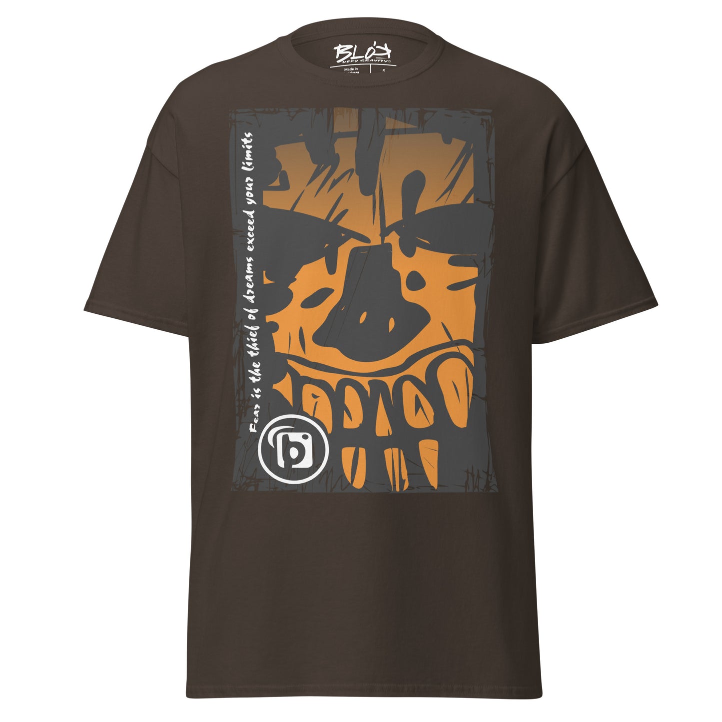 Tiki Skull - Front Print - in Orange - Men's Loose Fit