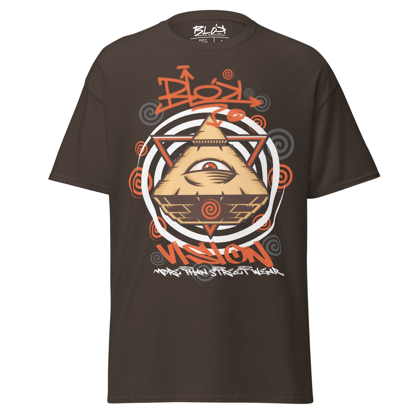 Pyramid Vision - Front Print in Orange - Men's Loose Fit