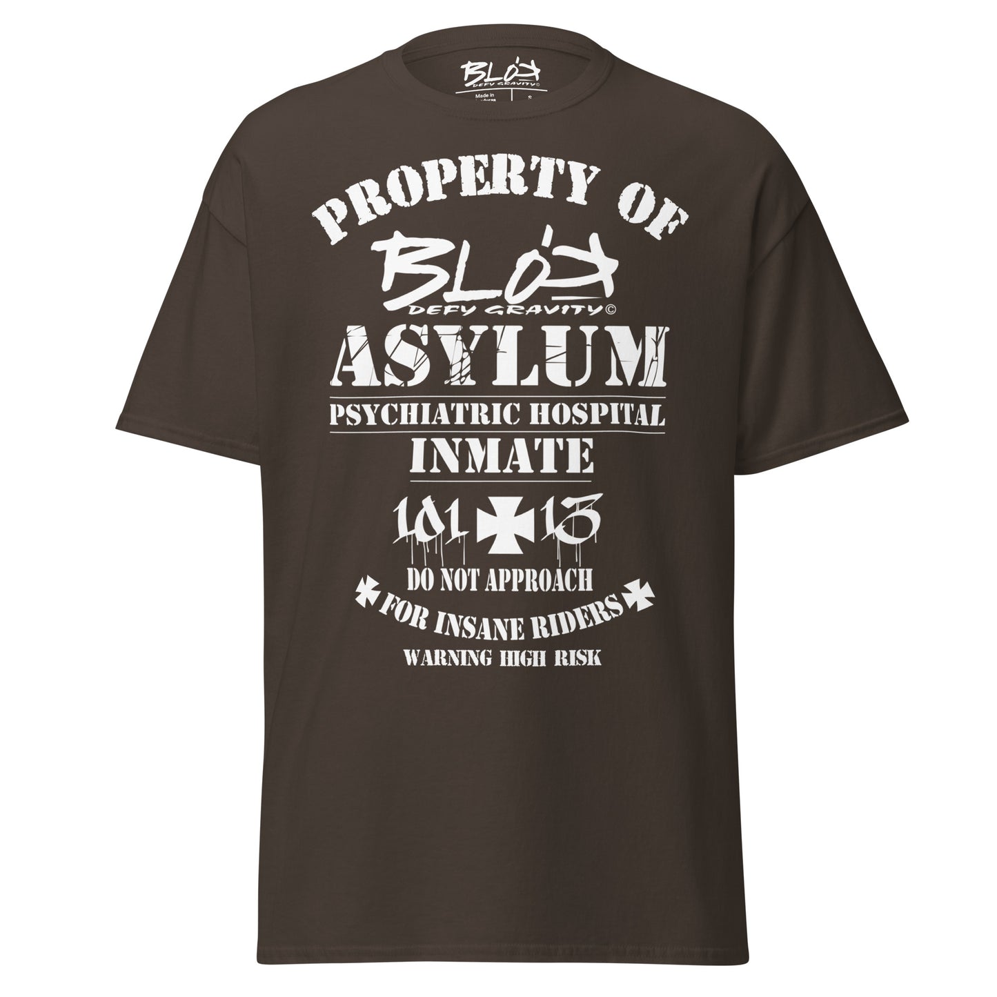 Asylum Inmate - Front Print - in White - Men's Loose Fit