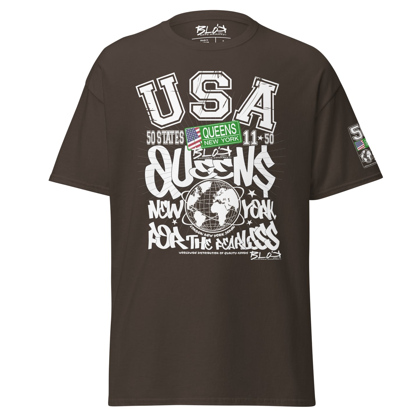 Queens - 50 States - Front & Arm Print - Men's Loose Fit