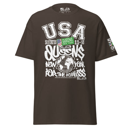 Queens - 50 States - Front & Arm Print - Men's Loose Fit