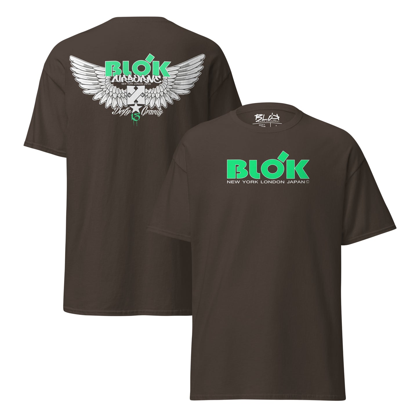 Airborne Wings - Front & Back Print in Green - Men's Loose Fit