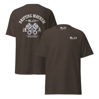 Drifting Mayhem - Front & Back Print in White - Men's Loose Fit
