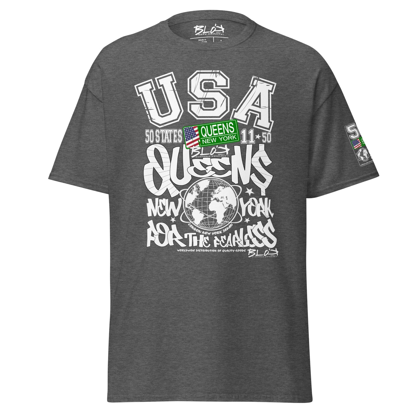 Queens - 50 States - Front & Arm Print - Men's Loose Fit