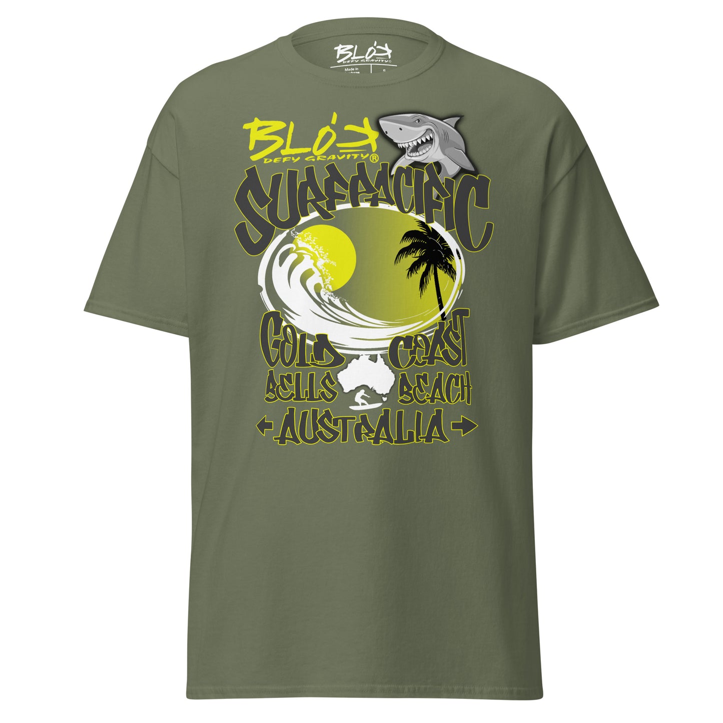 Gold Coast - Front Print - with Yellow Logo - Men's Loose Fit
