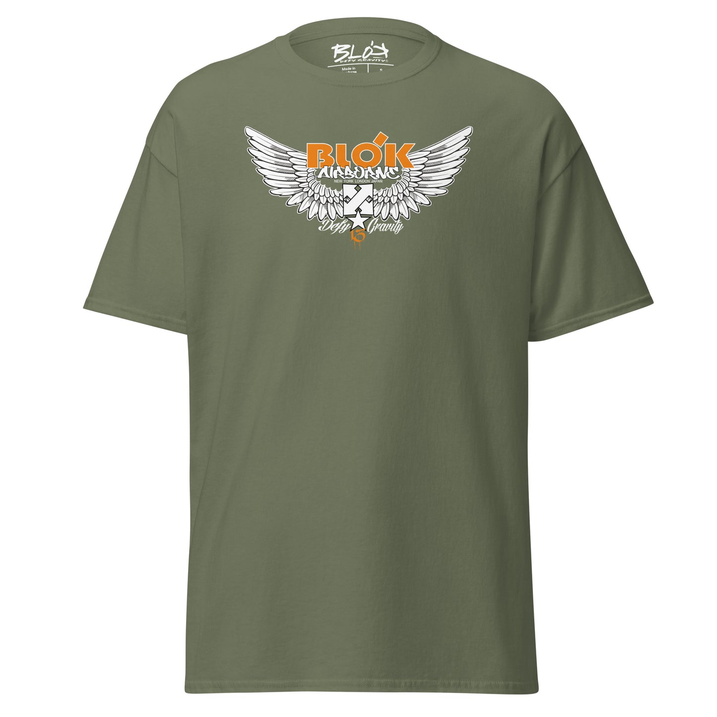 Airborne Wings - Front Print in Orange - Men's Loose Fit