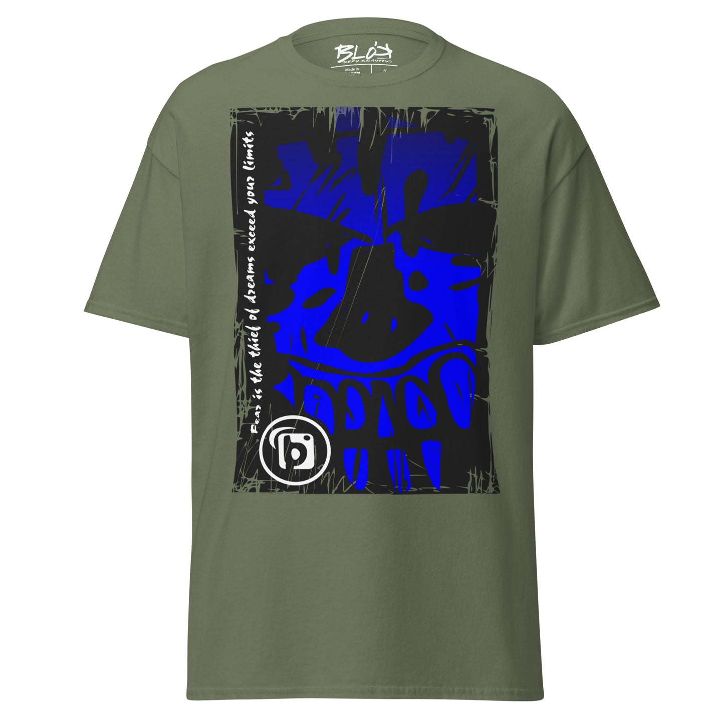 Tiki Skull - Front Print - in Blue - Men's Loose Fit