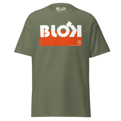 Blok stripe white - Front Print - in Orange - Men's Loose Fit