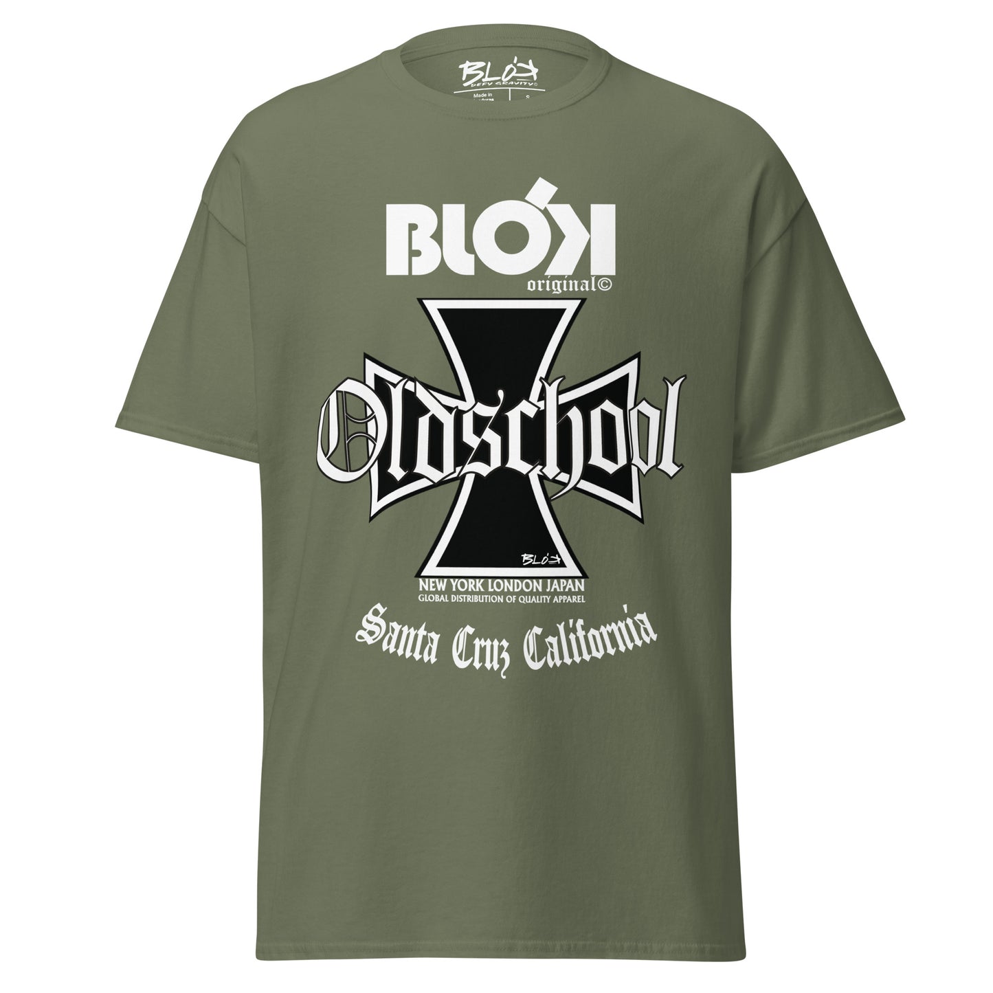 Old School Iron Cross - Front Print in White - Men's Loose Fit